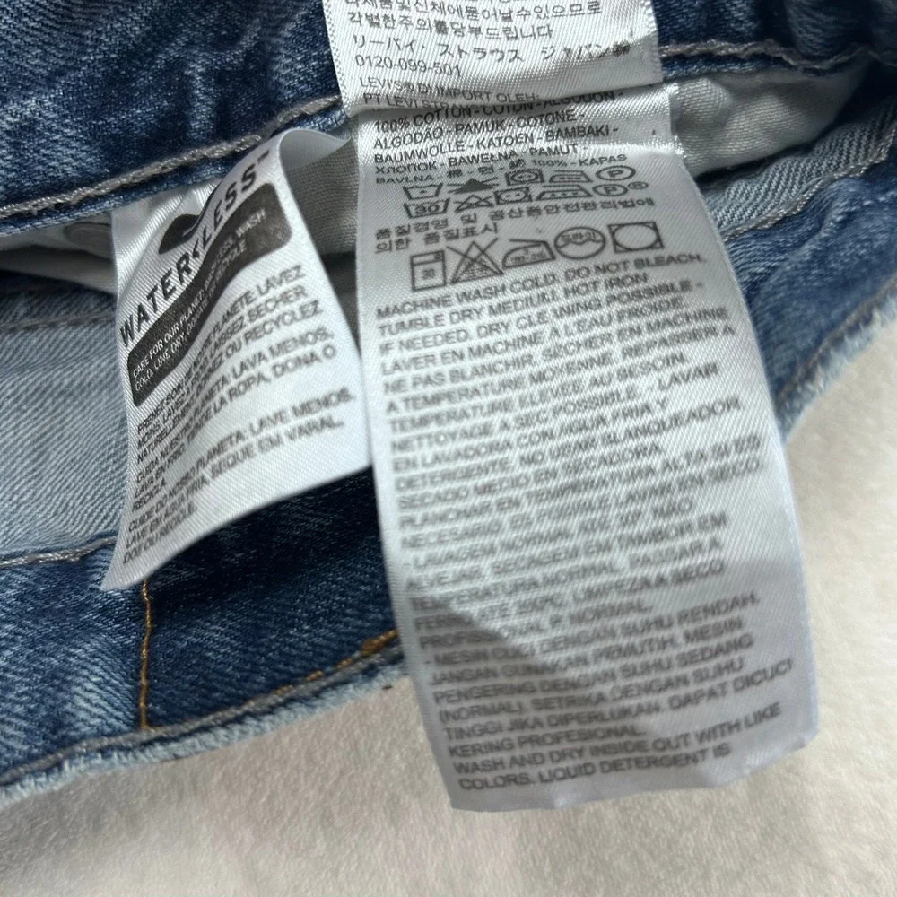 Levis 514 Straight Fit Mens Jeans Blue Denim 30x30 Cotton WaterLess Pant